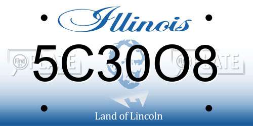 5C30O8 Illinois License Plate