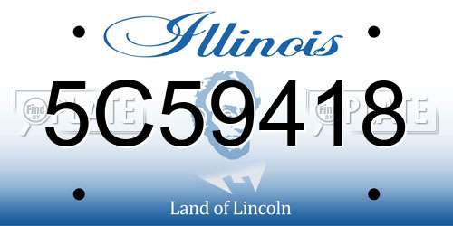 5C59418 Illinois License Plate