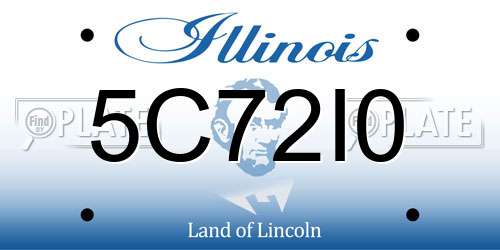 5C72I0 Illinois License Plate