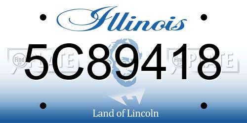 5C89418 Illinois License Plate