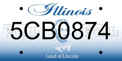 5CB0874 Illinois License Plate