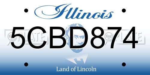 5CBD874 Illinois License Plate
