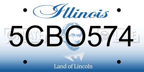 5CBO574 Illinois License Plate