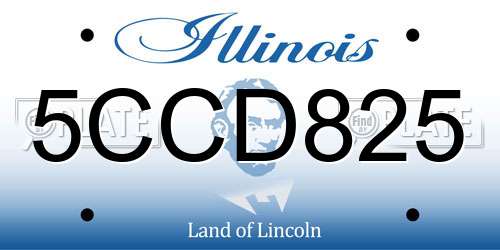 5CCD825 Illinois License Plate