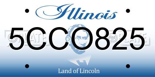 5CCO825 Illinois License Plate
