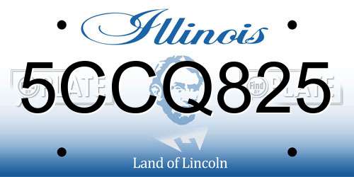 5CCQ825 Illinois License Plate