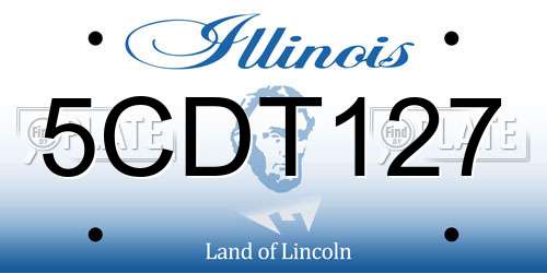 5CDT127 Illinois License Plate