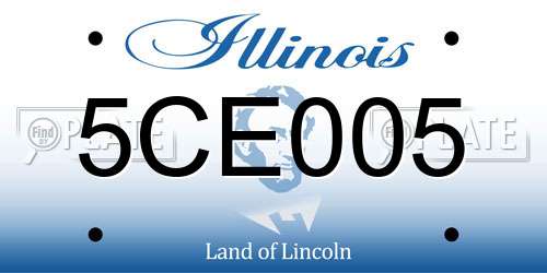 5CE005 Illinois License Plate