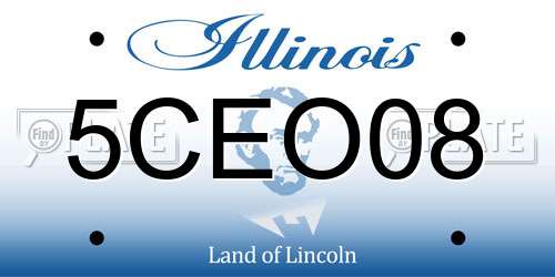 5CEO08 Illinois License Plate