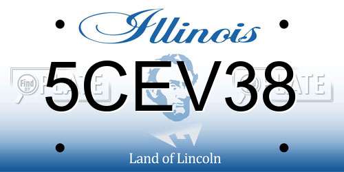5CEV38 Illinois License Plate