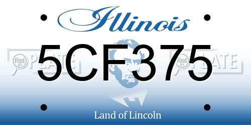 5CF375 Illinois License Plate