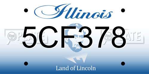 5CF378 Illinois License Plate
