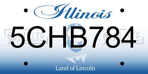 5CHB784 Illinois License Plate