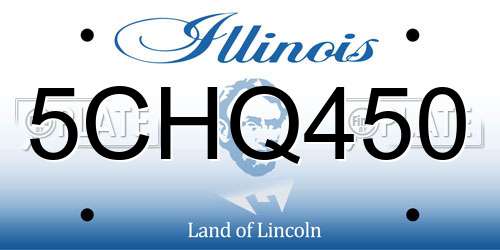 5CHQ450 Illinois License Plate