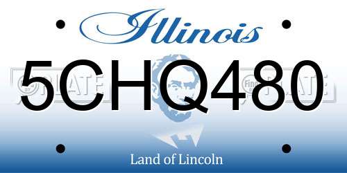 5CHQ480 Illinois License Plate