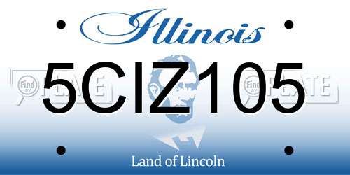 5CIZ105 Illinois License Plate