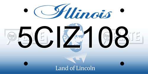 5CIZ108 Illinois License Plate
