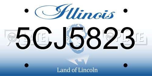 5CJ5823 Illinois License Plate