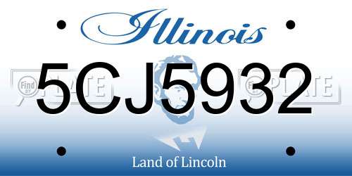 5CJ5932 Illinois License Plate