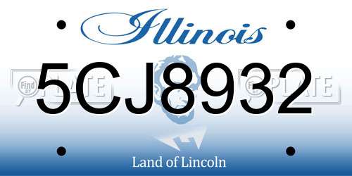 5CJ8932 Illinois License Plate