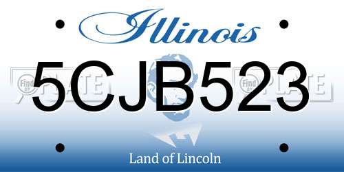 5CJB523 Illinois License Plate