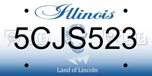 5CJS523 Illinois License Plate