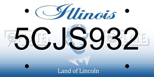 5CJS932 Illinois License Plate
