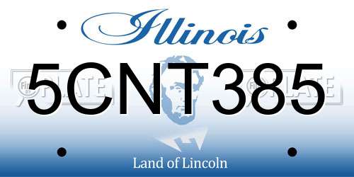 5CNT385 Illinois License Plate