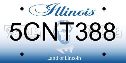 5CNT388 Illinois License Plate