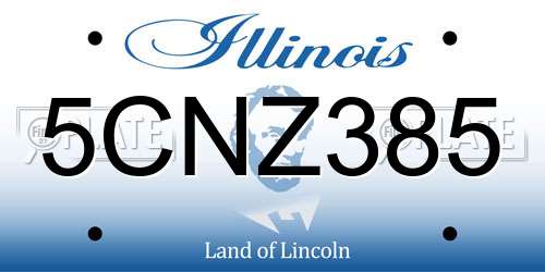 5CNZ385 Illinois License Plate