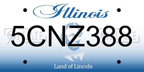 5CNZ388 Illinois License Plate