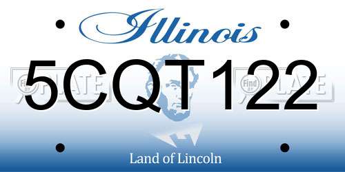 5CQT122 Illinois License Plate