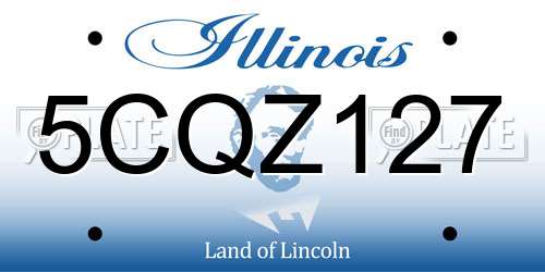 5CQZ127 Illinois License Plate
