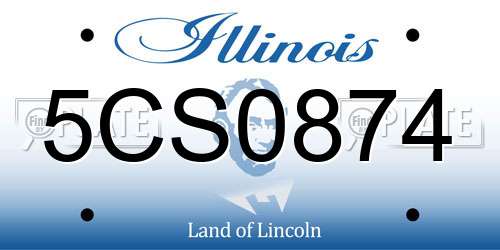 5CS0874 Illinois License Plate