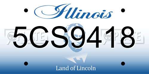 5CS9418 Illinois License Plate