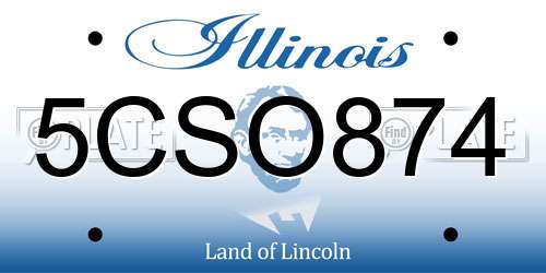 5CSO874 Illinois License Plate