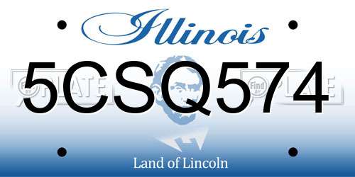 5CSQ574 Illinois License Plate