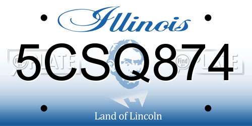 5CSQ874 Illinois License Plate