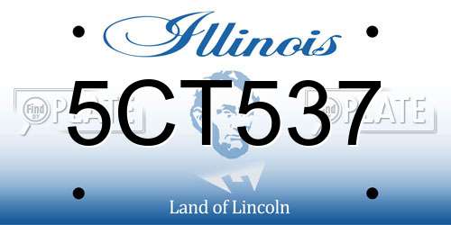 5CT537 Illinois License Plate