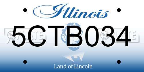 5CTB034 Illinois License Plate