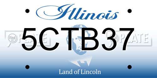 5CTB37 Illinois License Plate