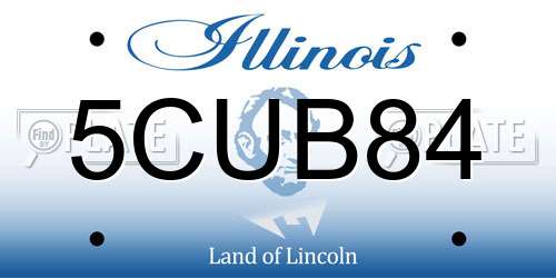 5CUB84 Illinois License Plate