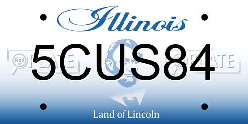 5CUS84 Illinois License Plate