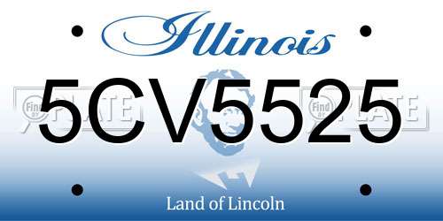 5CV5525 Illinois License Plate