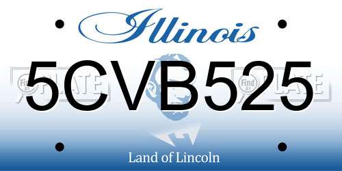 5CVB525 Illinois License Plate