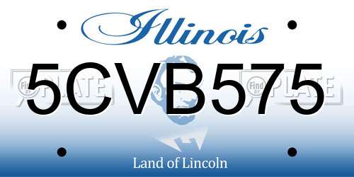 5CVB575 Illinois License Plate