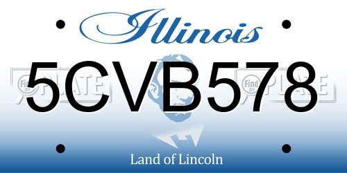 5CVB578 Illinois License Plate