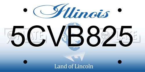 5CVB825 Illinois License Plate