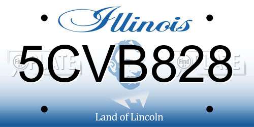 5CVB828 Illinois License Plate