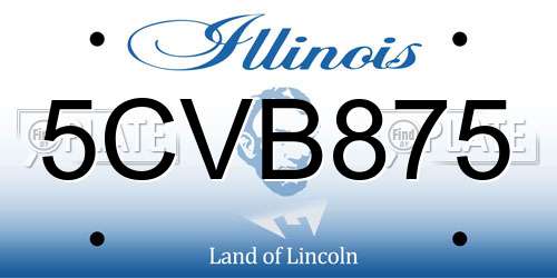 5CVB875 Illinois License Plate